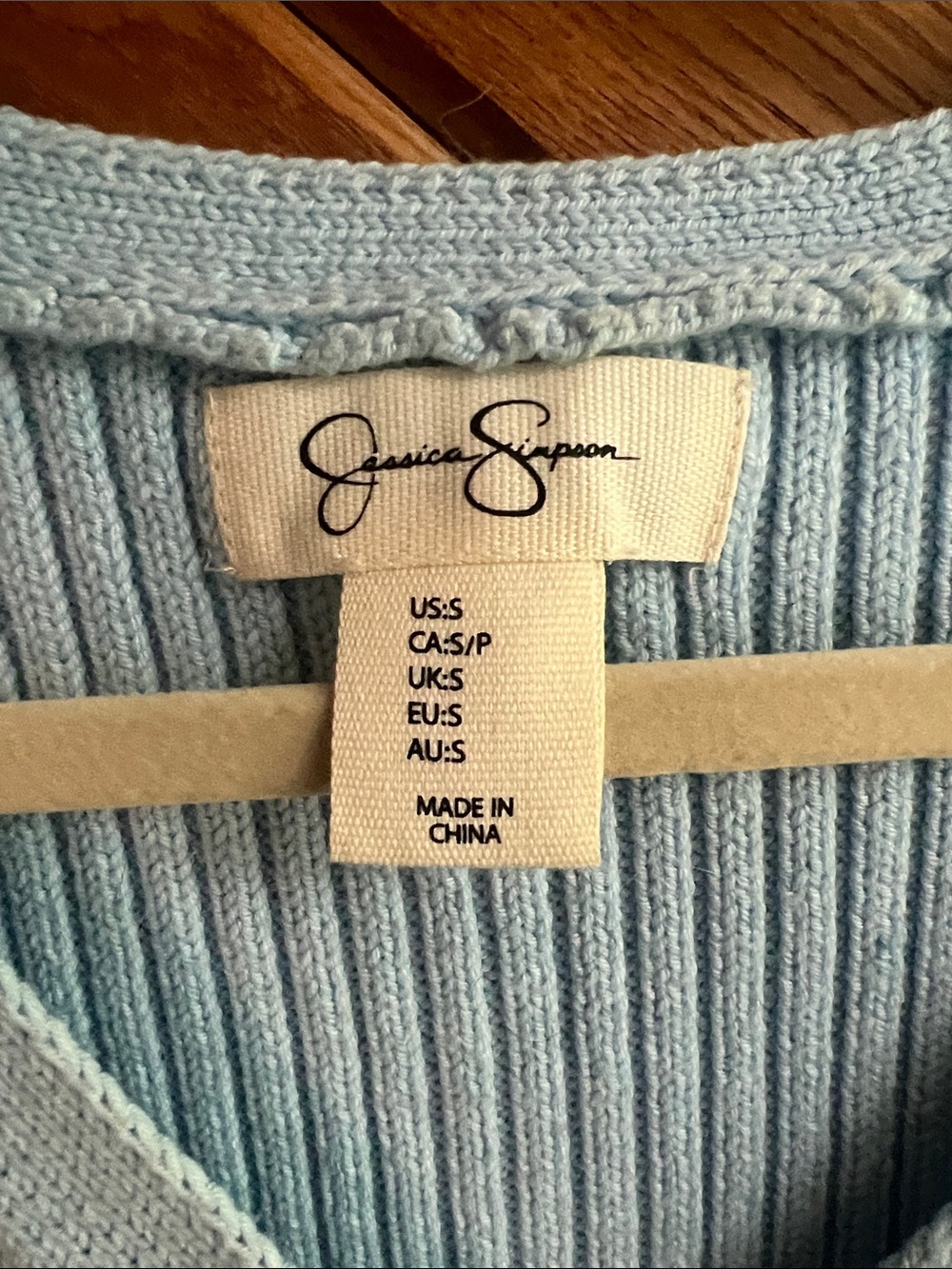 Light Blue Ribbed Button-Front Sweater Vest - Picture 3 of 4